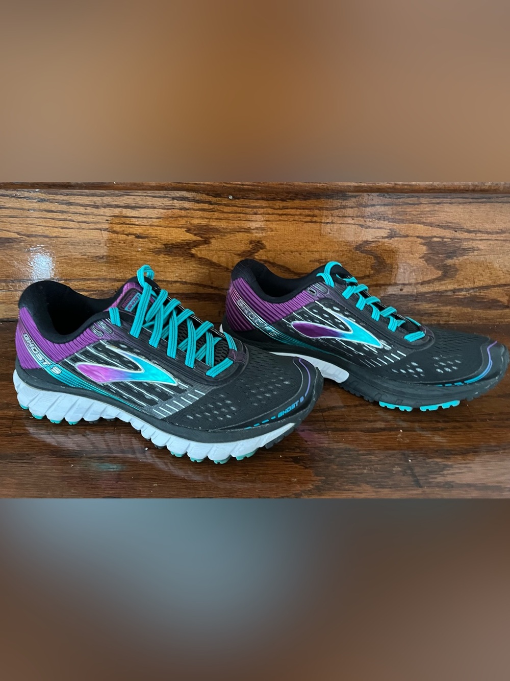 Size 8 - Brooks Ghost 9 Black Sparkling Grape Ceramic W